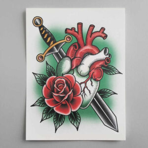 old-school-hearts – tattoo design ideas free ai generated – elegant – for-outer-arm – Gallery: old-school-neo-traditional-inkby-ai