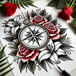 old-school-inspiration – tattoo design ideas free ai generated – dotwork – for-wrist – Gallery: old-school-neo-traditional-inkby-ai