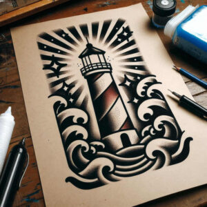 old-school-sailor – tattoo design ideas free ai generated – minimalist – for-lower-arm – Gallery: old-school-neo-traditional-inkby-ai