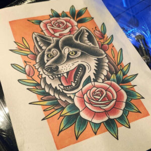 old-school-sailor – tattoo design ideas free ai generated – short-stroke – for-behind-ear – Gallery: old-school-neo-traditional-inkby-ai