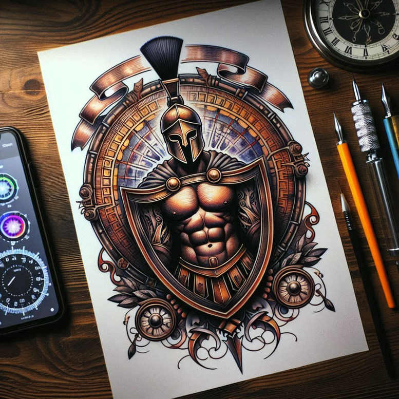 old-school-shading – tattoo design ideas free ai generated – dainty – for-thigh – Gallery: old-school-neo-traditional-inkby-ai