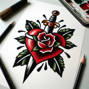 old-school-shading – tattoo design ideas free ai generated – discreet-ink – for-biceps – Gallery: old-school-neo-traditional-inkby-ai