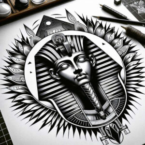 old-school-skulls – tattoo design ideas free ai generated – short-stroke – for-elbow – Gallery: old-school-neo-traditional-inkby-ai