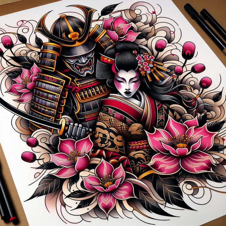 old-school-skulls – tattoo design ideas free ai generated – single-dot – for-shoulder – Gallery: old-school-neo-traditional-inkby-ai