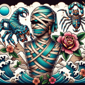 old-school-symbols – tattoo design ideas free ai generated – subtle-shape – for-chest – Gallery: old-school-neo-traditional-inkby-ai