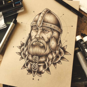 old-school-tattoo – tattoo design ideas free ai generated – dotwork – for-lower-chest – Gallery: old-school-neo-traditional-inkby-ai