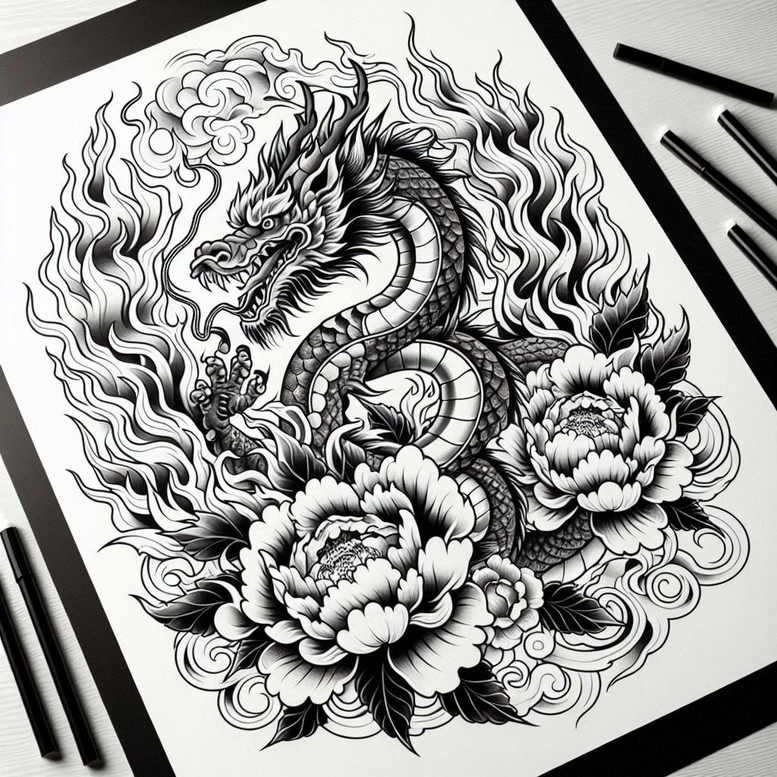 old-school-tattoo-with-motif – tattoo design ideas free ai generated – nonintrusive – for-neck – Gallery: old-school-neo-traditional-inkby-ai