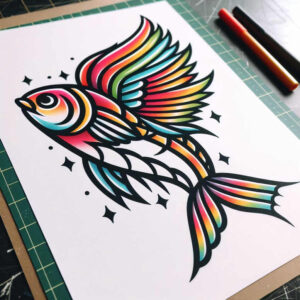 retro-tattoo – tattoo design ideas free ai generated – minimal-texture – for-lower-arm – Gallery: old-school-neo-traditional-inkby-ai