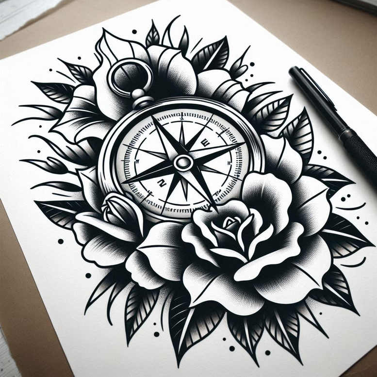 old-school-neo-traditional tattoo design ideas minimal bold contrast represents endurance