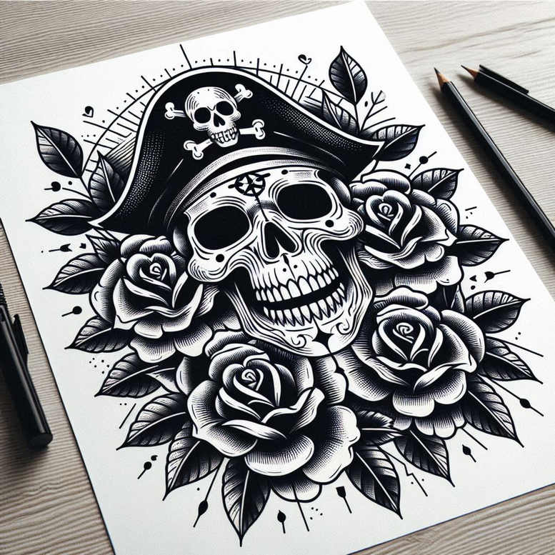 old-school-neo-traditional tattoo design ideas smooth clean lines for collarbone