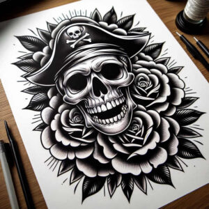 old-school-neo-traditional tattoo design ideas smooth clear shapes for sternum