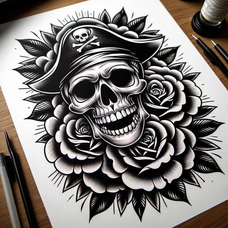 old-school-neo-traditional tattoo design ideas smooth clear shapes for sternum