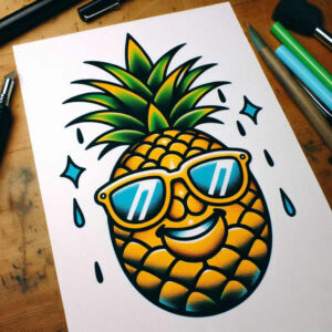 old-school-neo-traditional tattoo design ideas vector-style clear shapes stands for determination