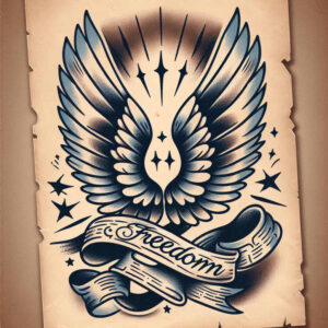 old-school-neo-traditional tattoo design ideas abstract clear shapes symbolising endurance