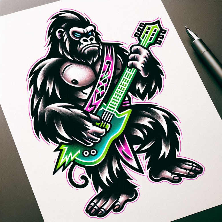 old-school-neo-traditional tattoo design ideas luminous colorful determination and power