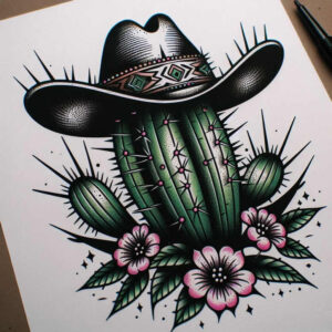 old-school-neo-traditional tattoo design ideas 3D-rendered colorful for ankle