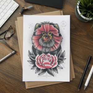 old-school-neo-traditional tattoo design ideas intricate colorful for upper arm