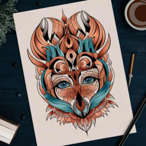 old-school-neo-traditional tattoo design ideas deep-shading detailed linework stands for perseverance