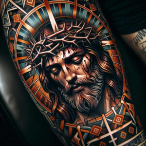 old-school-neo-traditional tattoo design ideas ethereal detailed stands for courage