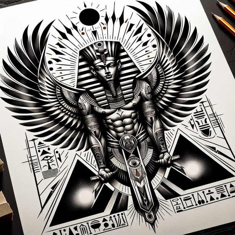 old-school-neo-traditional tattoo design ideas 3D-rendered expressive for behind ear