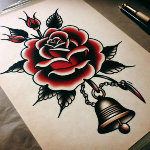 old-school-neo-traditional tattoo design ideas vector-style graphic for forearm