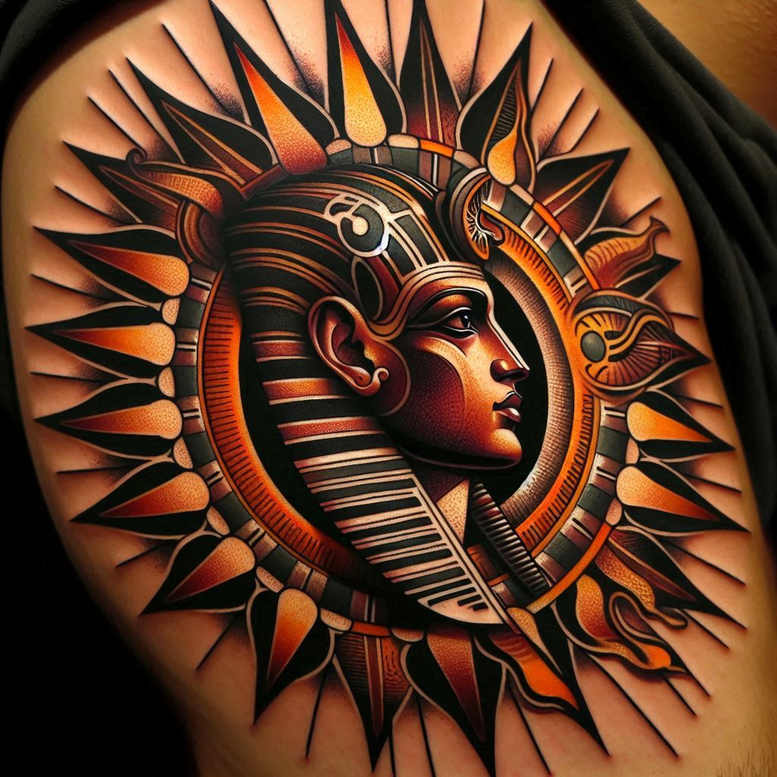 old-school-neo-traditional tattoo design ideas crisp illustrative for back of neck