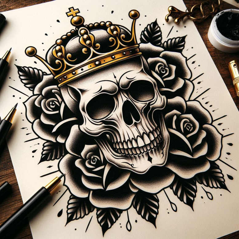 old-school-neo-traditional tattoo design ideas dreamlike ornamental embodying perseverance