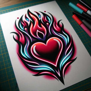 old-school-neo-traditional tattoo design ideas vibrant ornamental for shin
