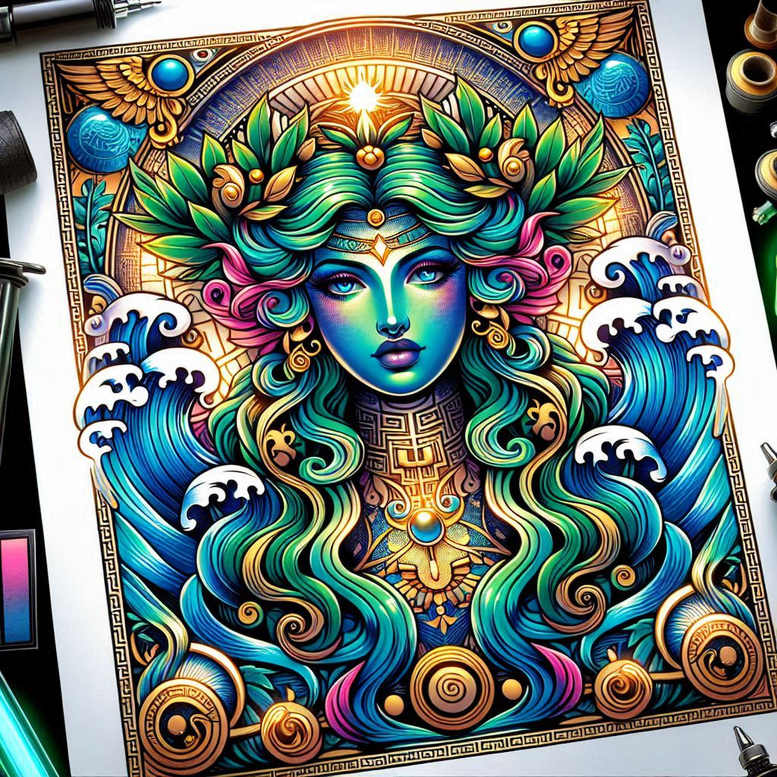 old-school-neo-traditional tattoo design ideas vivid retro-inspired symbol of resilience