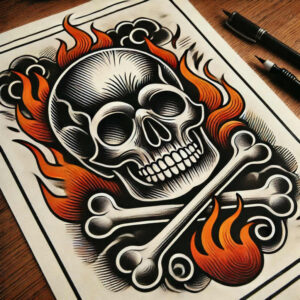 old-school-neo-traditional tattoo design ideas bokeh retro style for hand