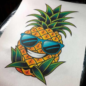 old-school-neo-traditional tattoo design ideas luminous retro style meaning strength