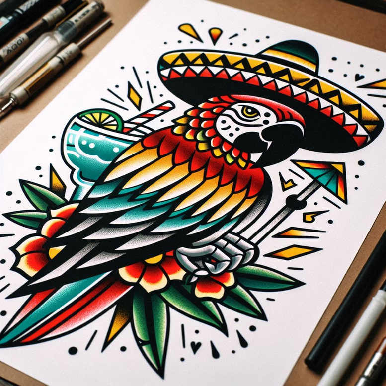 old-school-neo-traditional tattoo design ideas cinematic smooth gradients meaning resilience