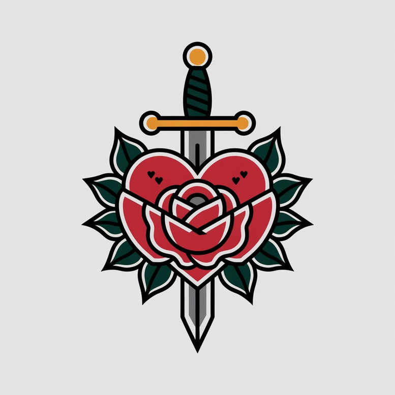 old-school-neo-traditional tattoo design ideas hyperrealistic solid fills for outer arm