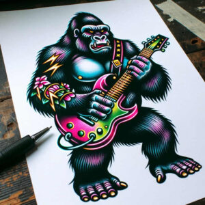 old-school-neo-traditional tattoo design ideas sharp-focus strong composition for lower arm