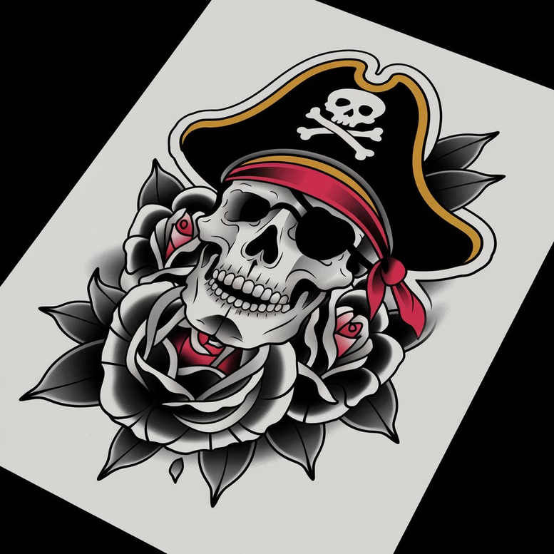 old-school-neo-traditional tattoo design ideas glossy strong outlines for shoulder