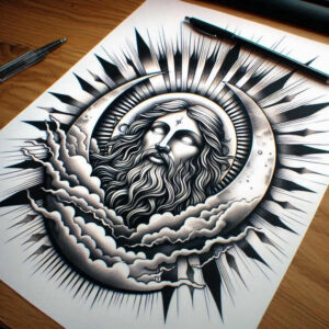 old-school-neo-traditional tattoo design ideas fisheye vibrant colors embodying endurance