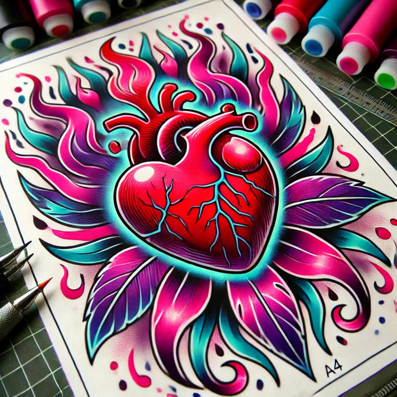 old-school-neo-traditional tattoo design ideas moody vintage for shin