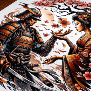 old-school-neo-traditional tattoo design ideas sharp-focus vintage style for chest