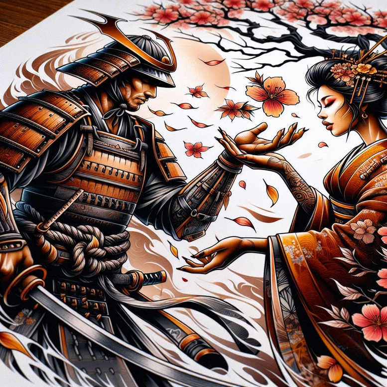 old-school-neo-traditional tattoo design ideas sharp-focus vintage style for chest