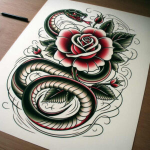 tattoo-with-bold-lines – tattoo design ideas free ai generated – outline-only – for-palm – Gallery: old-school-neo-traditional-inkby-ai