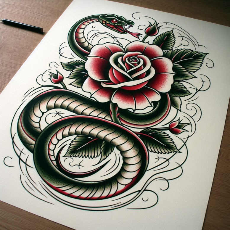 tattoo-with-bold-lines – tattoo design ideas free ai generated – outline-only – for-palm – Gallery: old-school-neo-traditional-inkby-ai