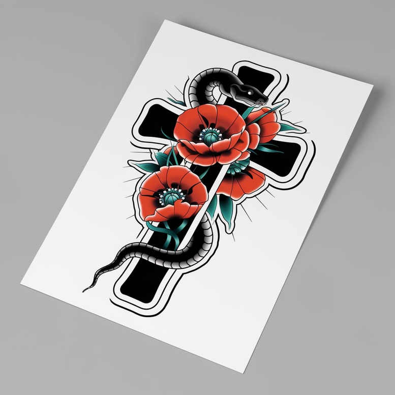 tattoo-with-bold-lines – tattoo design ideas free ai generated – thin-script – for-collarbone – Gallery: old-school-neo-traditional-inkby-ai