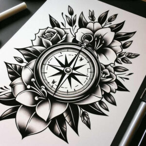 traditional-style – tattoo design ideas free ai generated – single-color – for-behind-ear – Gallery: old-school-neo-traditional-inkby-ai