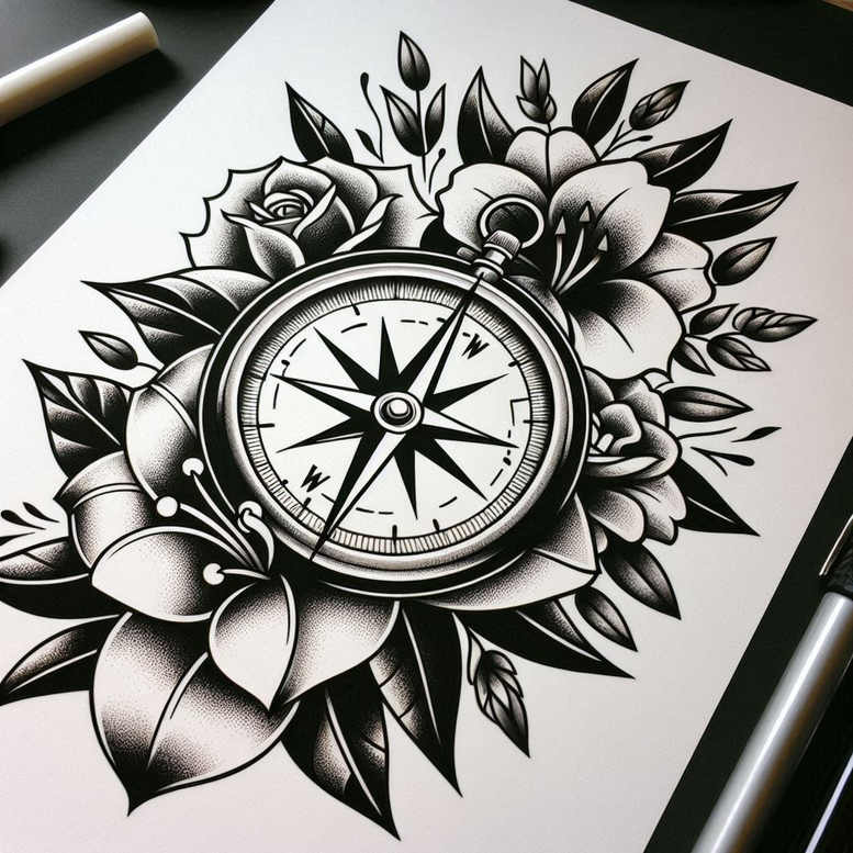 traditional-style – tattoo design ideas free ai generated – single-color – for-behind-ear – Gallery: old-school-neo-traditional-inkby-ai