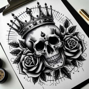 vintage-tattoo – tattoo design ideas free ai generated – fine-line – for-sternum – Gallery: old-school-neo-traditional-inkby-ai