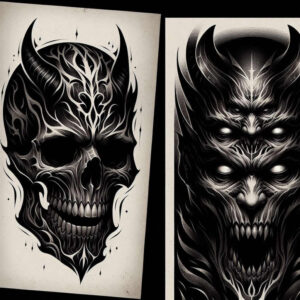 vivid-colors – tattoo design ideas free ai generated – negative-space – for-upper-chest – Gallery: old-school-neo-traditional-inkby-ai