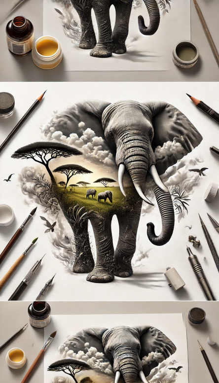 animals-and-nature – tattoo design ideas free ai generated – realism-tattoo-reflection – for-shoulder-blade – Gallery: other-animals-inkby-ai