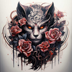animals-and-shadow – tattoo design ideas free ai generated – realism-lifelike-eyes – for-forearm – Gallery: other-animals-inkby-ai