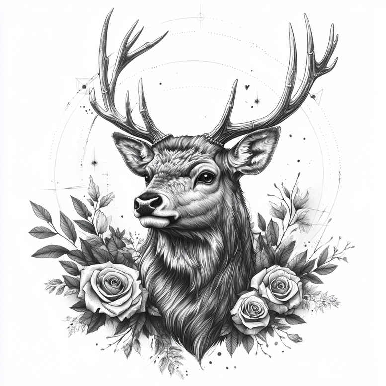 animals-with-symbols – tattoo design ideas free ai generated – realism-moist-gloss – for-back-shoulder – Gallery: other-animals-inkby-ai