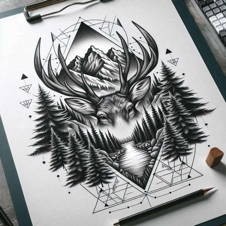 animals-with-tenderness – tattoo design ideas free ai generated – neotraditional-layered-color – for-lower-back – Gallery: other-animals-inkby-ai